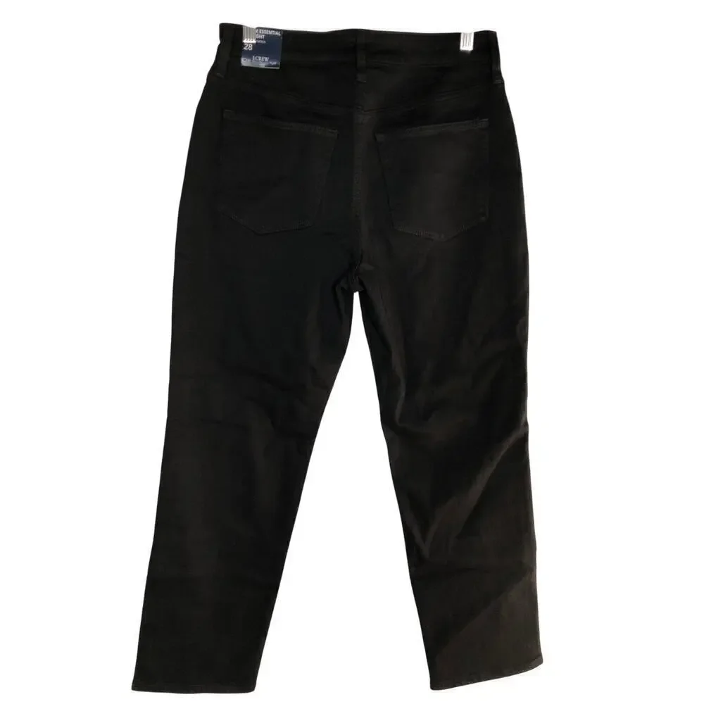 J. Crew Factory Curvy Essential Jeans Straight Leg All-Day Stretch Black NWT 28
